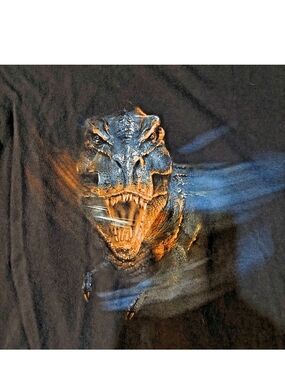 Black T-Rex Graphic Shirt Royal Tyrell Museum Large Tag Missing